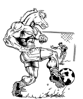 Soccer Horse Mascot Decal / Sticker 4