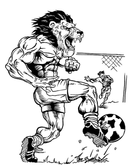 Soccer Lions Mascot Decal / Sticker 2