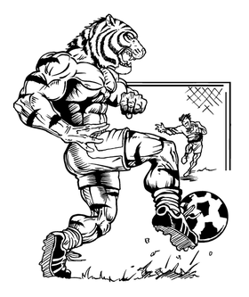 Soccer Tigers Mascot Decal / Sticker 1