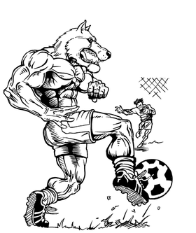 Soccer Wolves Mascot Decal / Sticker 2