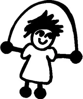 Jump Rope Girl Stick Figure Decal / Sticker