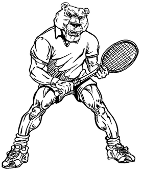 Tennis Bear Mascot Decal / Sticker