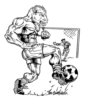 Soccer Buffalo Mascot Decal / Sticker sr2
