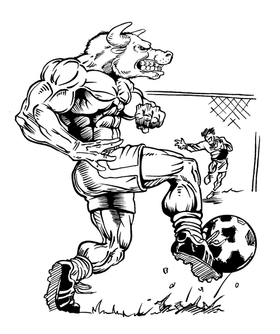 Soccer Bull Mascot Decal / Sticker 3