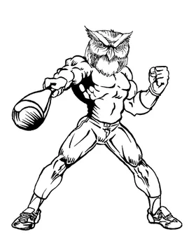 Baseball Owls Mascot Decal / Sticker 3