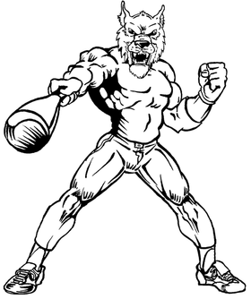 Baseball Wolves Mascot Decal / Sticker 2