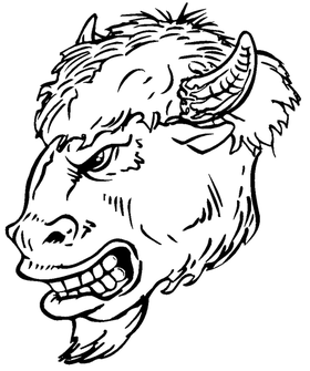 Buffalo Head Mascot Decal / Sticker hd4