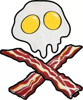 Bacon and Eggs Skull and Cross Bones Decal / Sticker