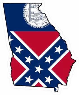 Georgia Outline State Flag Decal / Sticker 04