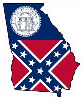 Georgia Outline State Flag Decal / Sticker 05