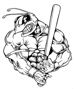 Baseball Batter Hornet, Yellow Jacket, Bee Mascot Decal / Sticker