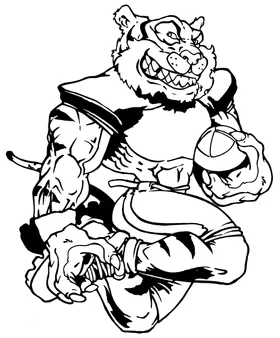 Tigers Football Mascot Decal / Sticker 08