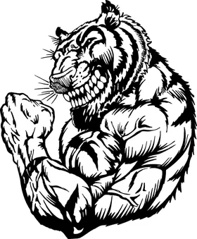 Tigers Weightlifting Mascot Decal / Sticker