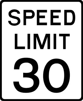 30 MPH Speed Limit Sign Decal / Sticker a