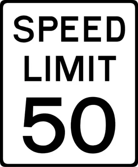 50 MPH Speed Limit Sign Decal / Sticker a