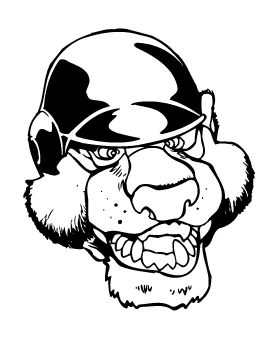 Bear Baseball Helmet Mascot Decal / Sticker