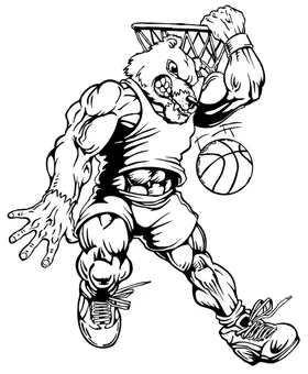 Basketball Bear Mascot Decal / Sticker