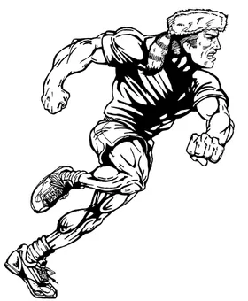 Track and Field Frontiersman Mascot Decal / Sticker 1