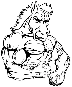 Football Horse Mascot Decal / Sticker 4