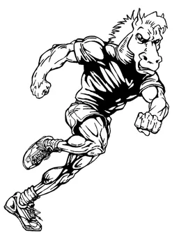 Track and Field Horse Mascot Decal / Sticker 2