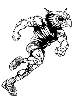 Track and Field Owls Mascot Decal / Sticker 2