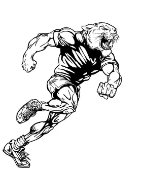 Track and Field Cougars / Panthers Mascot Decal / Sticker 2