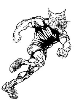 Track and Field Wildcats Mascot Decal / Sticker 2