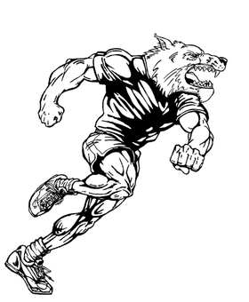 Track and Field Wolves Mascot Decal / Sticker 2