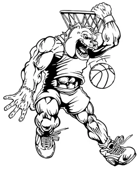 Basketball Bulldog Mascot Decal / Sticker 3