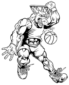 Basketball Bull Mascot Decal / Sticker 5