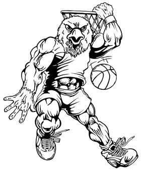 Basketball Eagles Mascot Decal / Sticker 4