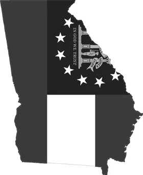 Georgia Outline State Flag Decal / Sticker 08