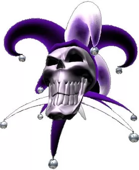 Purple Jester Skull Decal / Sticker