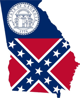 Georgia Outline State Flag Decal / Sticker 06