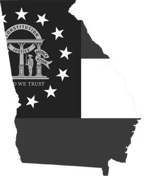 Georgia Outline State Flag Decal / Sticker 09