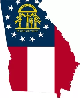 Georgia Outline State Flag Decal / Sticker 10