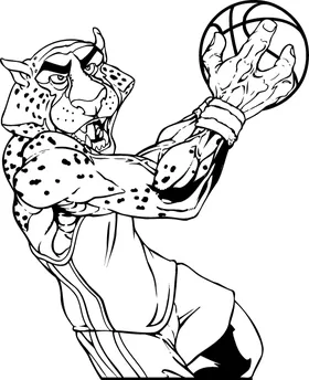 Cheetahs Basketball Mascot Decal / Sticker