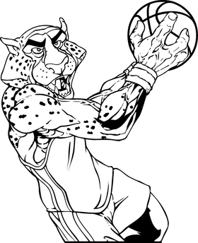 Cheetahs Basketball Mascot Decal / Sticker