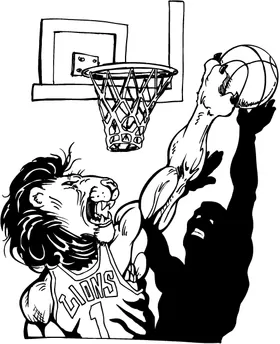 Lions Basketball Mascot Decal / Sticker