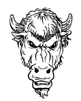 Buffalo Head Mascot Decal / Sticker hd3