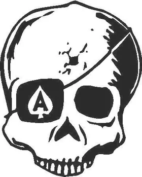Ace Skull Decal / Sticker Design 6B