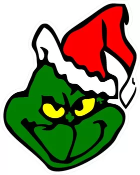 Grinch Face Decal / Sticker 01