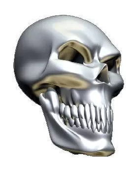 3D Chrome Skull 02 Decal / Sticker