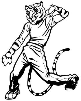 Tigers Mascot Dancing Decal / Sticker