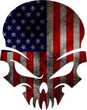 American Flag Skull Decal / Sticker 38