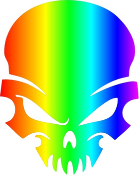 Rainbow Skull Decal / Sticker 40