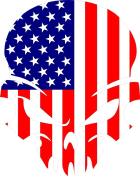 American Flag Skull Decal / Sticker 43