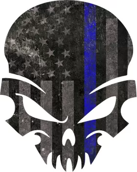 Blue Lives Matter American Flag Punisher Decal / Sticker 44