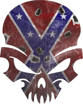 Confederate Flag Skull Decal / Sticker 45