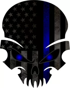 Blue Lives Matter American Flag Punisher Decal / Sticker 51